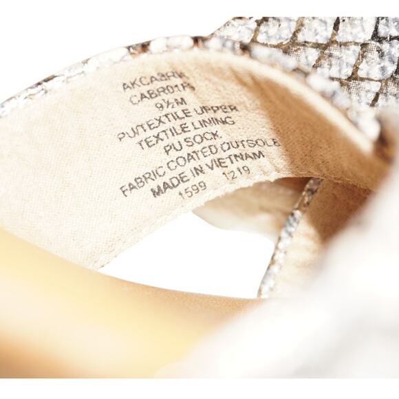 Anne Klein Flex Snake Print Espadrille Wedge Sandals Beige Gold Size 9.5M - Picture 10 of 11